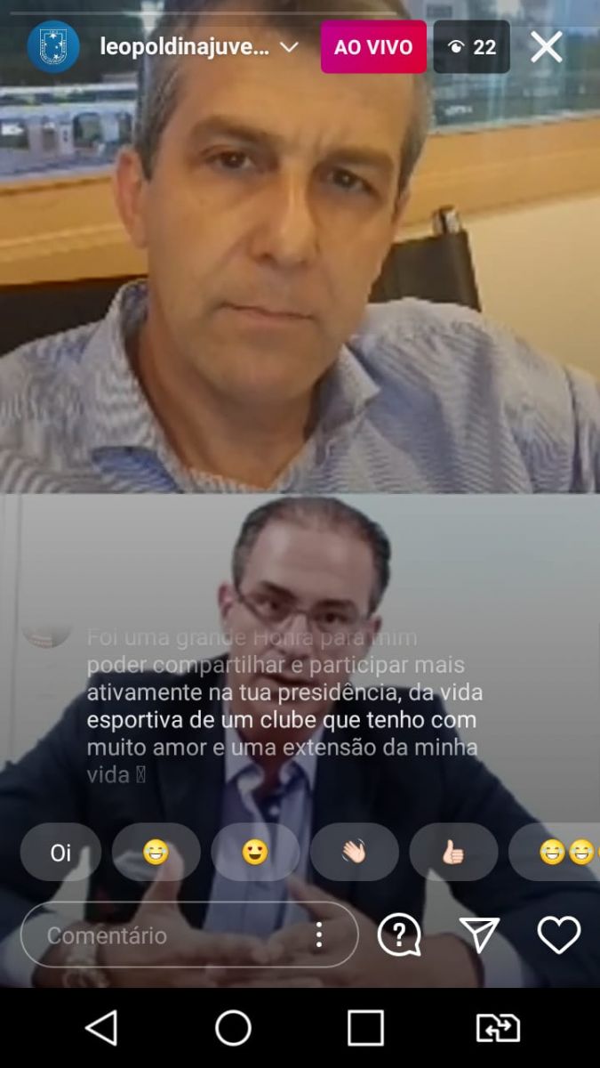Público enviou mensagens durante a live.