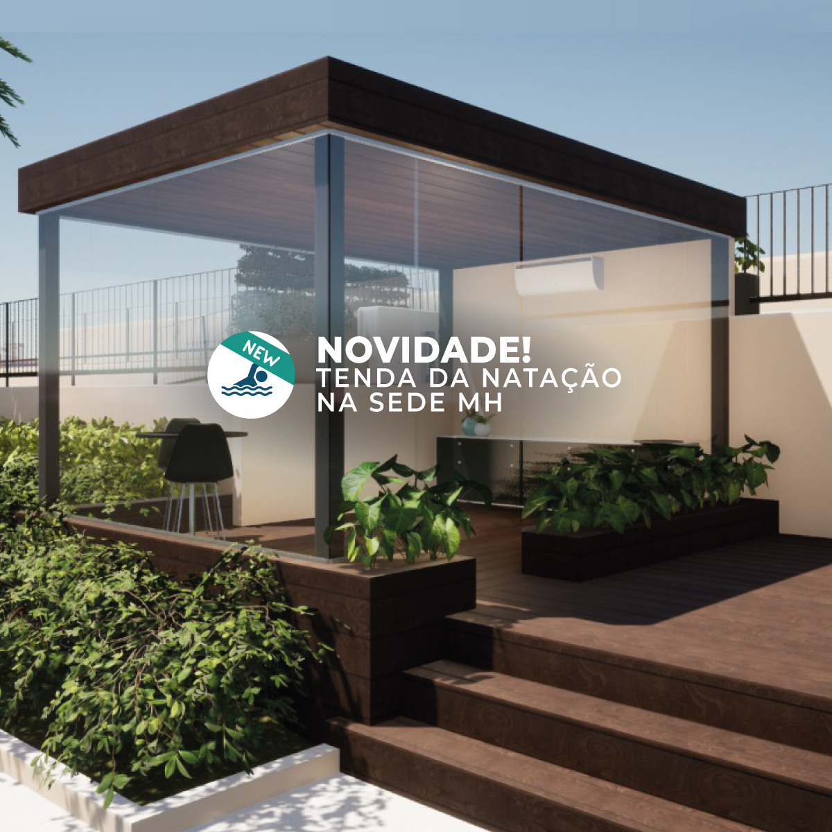 Projeção de como será a Tenda