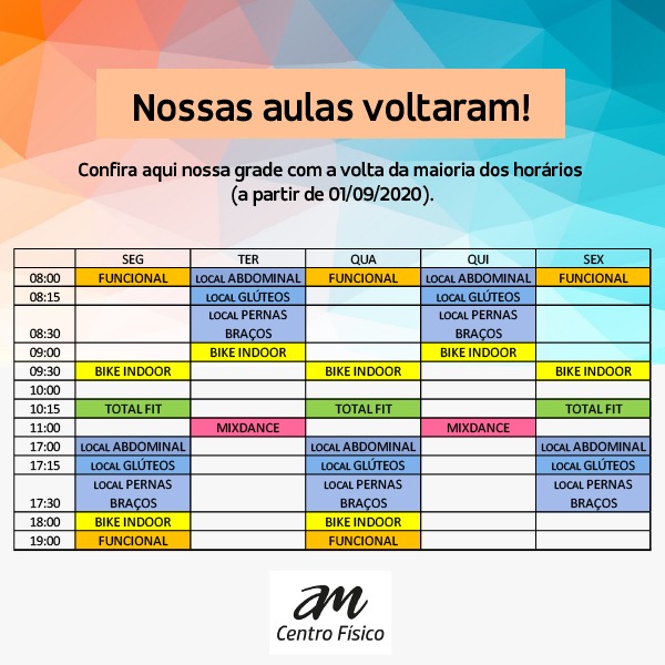 Grade de atividades!